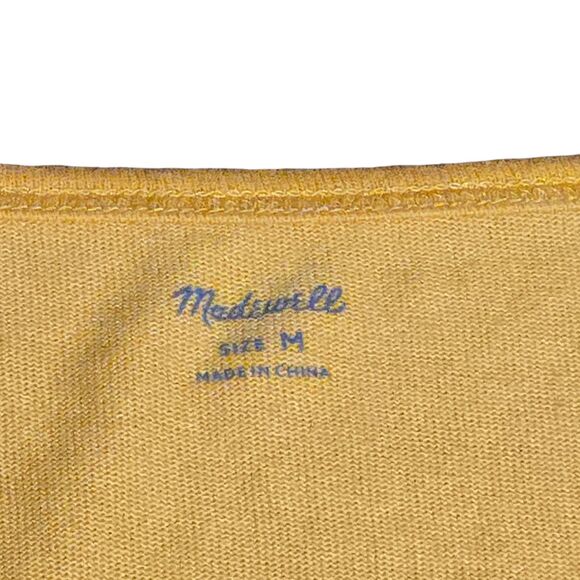 Madewell Tomboy V-Neck Tank Top Size Medium Style AI224 Tungsten Glow Yellow EUC - Picture 2 of 10